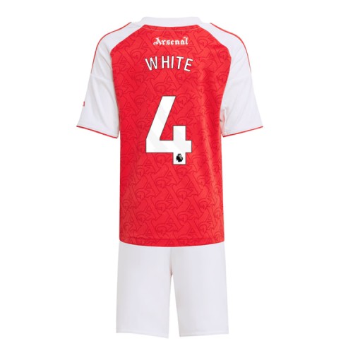 Stroje piłkarskie Arsenal Ben White #4 Koszulka Podstawowej dla dzieci 2025-26 Krótki Rękaw (+ szorty)